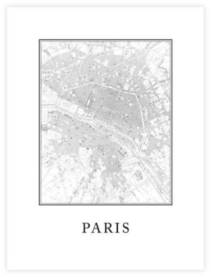 Poster Paris map 30x40
