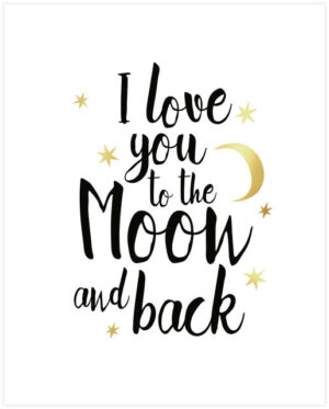 Poster Moon Gold 40x50